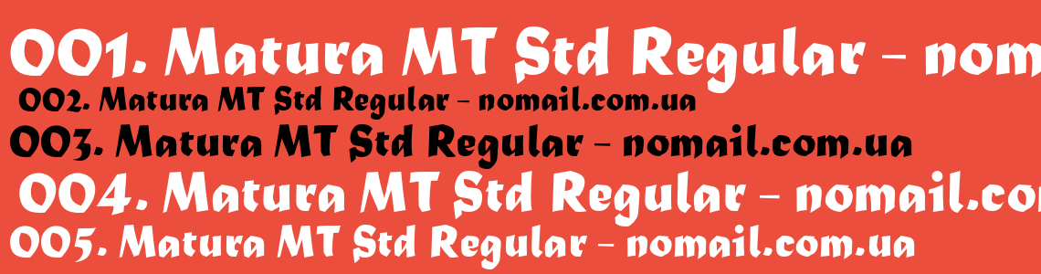 Шрифт Matura MT Std Regular. 