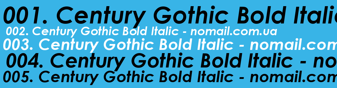 Шрифт Century Gothic Bold Italic