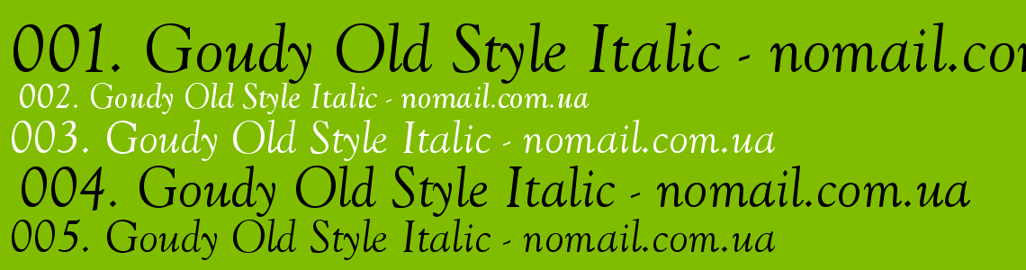 Шрифт Goudy Old Style Italic