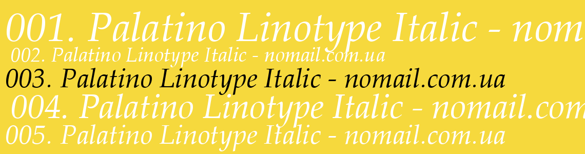 Шрифт Palatino Linotype Italic