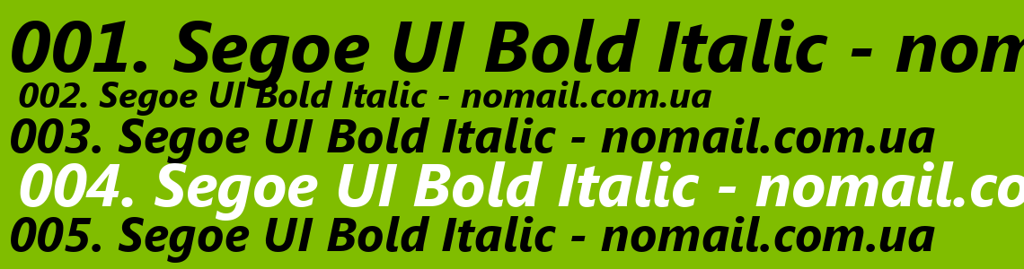 Шрифт Segoe UI Bold Italic