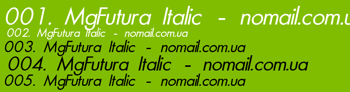 Шрифт MgFutura Italic