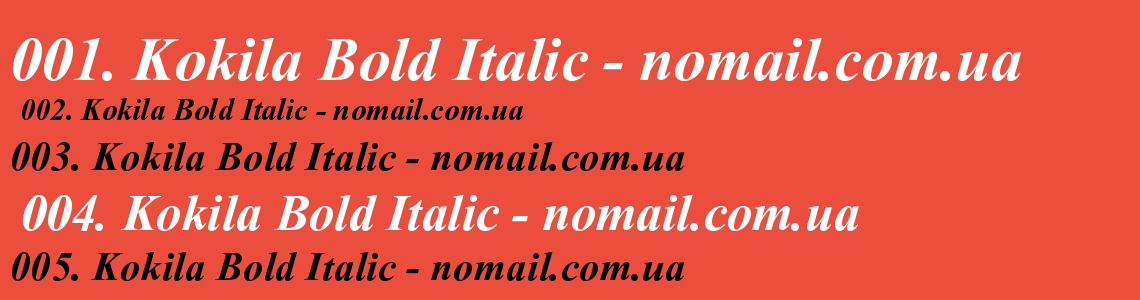 Шрифт Kokila Bold Italic