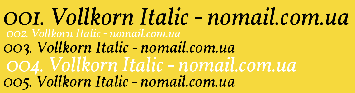 Шрифт Vollkorn Italic