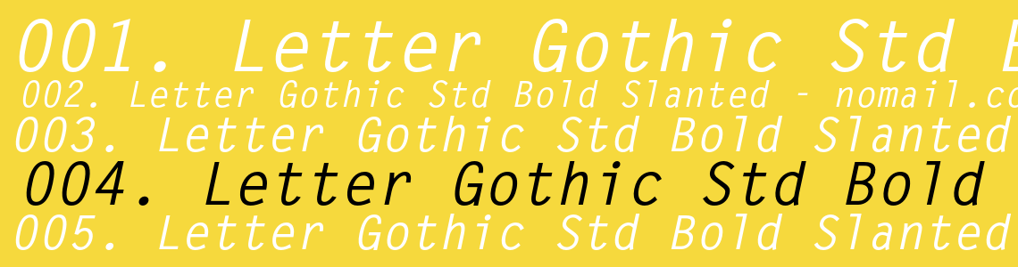 Шрифт Letter Gothic Std Bold Slanted