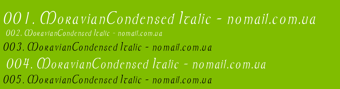 Шрифт MoravianCondensed Italic