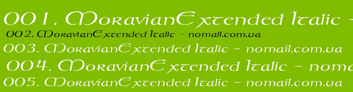 Шрифт MoravianExtended Italic