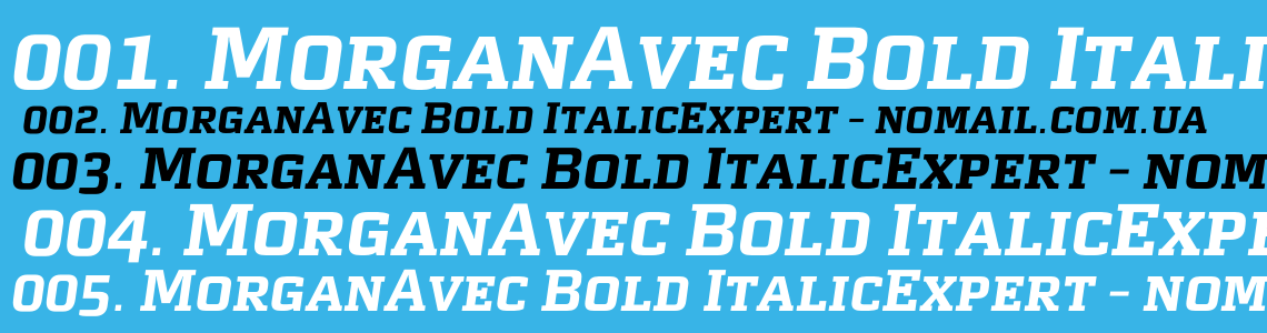 Шрифт MorganAvec Bold ItalicExpert