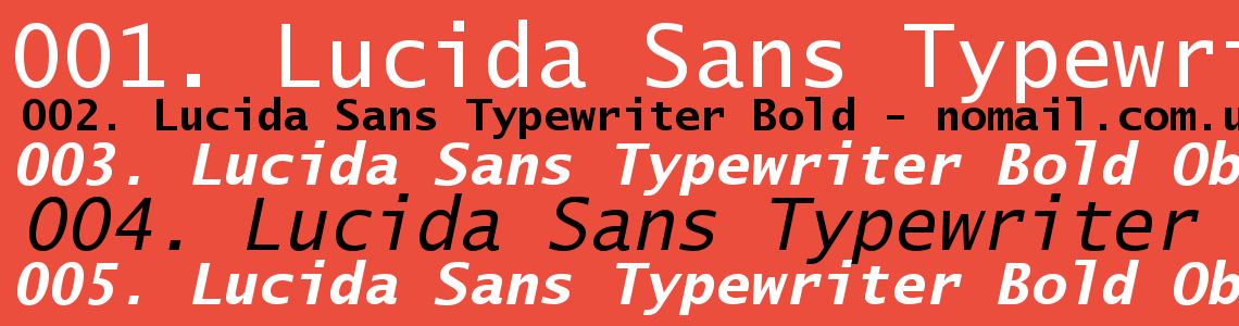 Шрифт Lucida Sans Typewriter