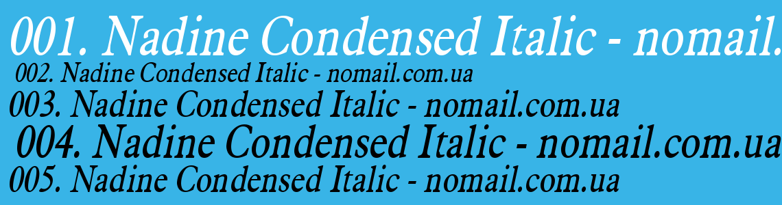 Шрифт Nadine Condensed Italic