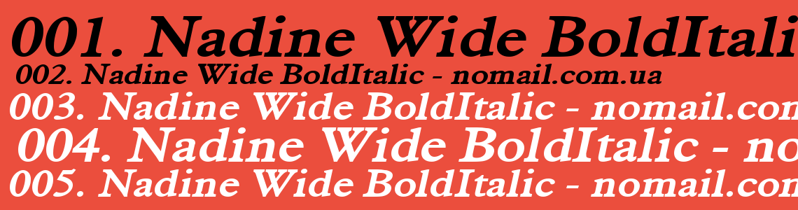 Шрифт Nadine Wide BoldItalic