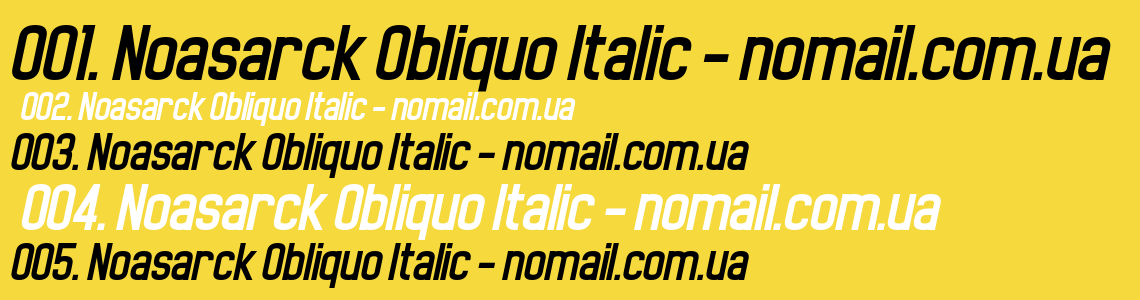 Шрифт Noasarck Obliquo Italic