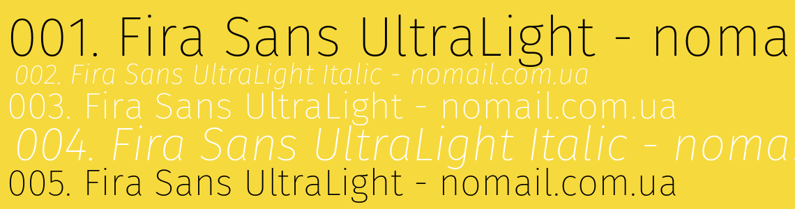 Шрифт Fira Sans UltraLight