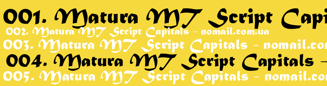 Шрифт Matura MT Script Capitals