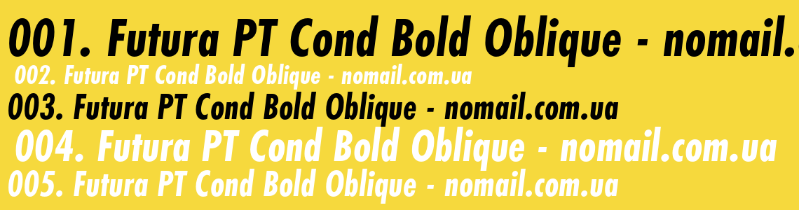 Шрифт Futura PT Cond Bold Oblique