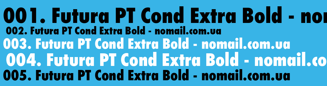 Шрифт Futura PT Cond Extra Bold