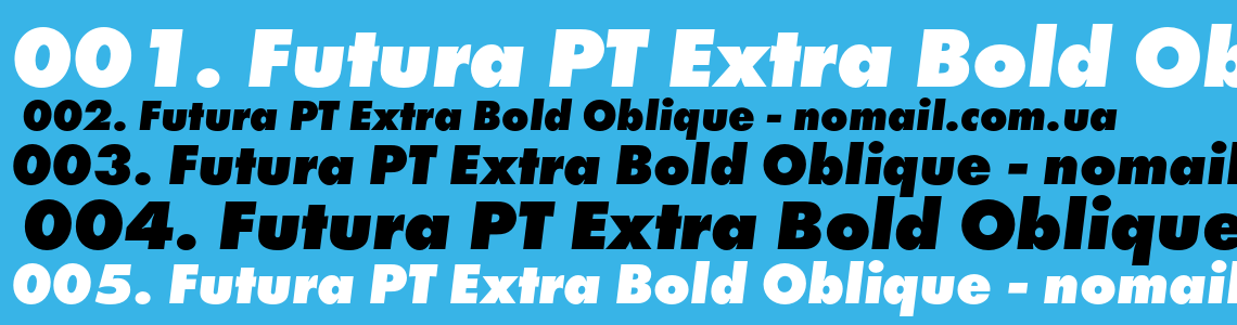 Шрифт Futura PT Extra Bold Oblique