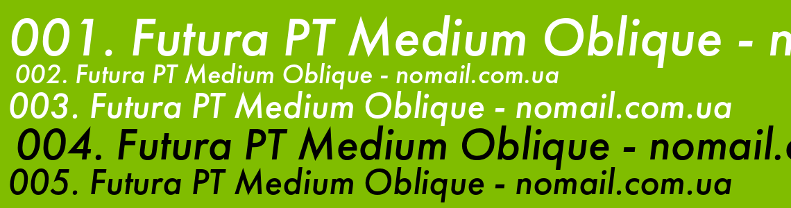 Шрифт Futura PT Medium Oblique