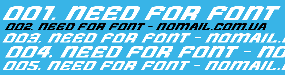 Шрифт Need for Font