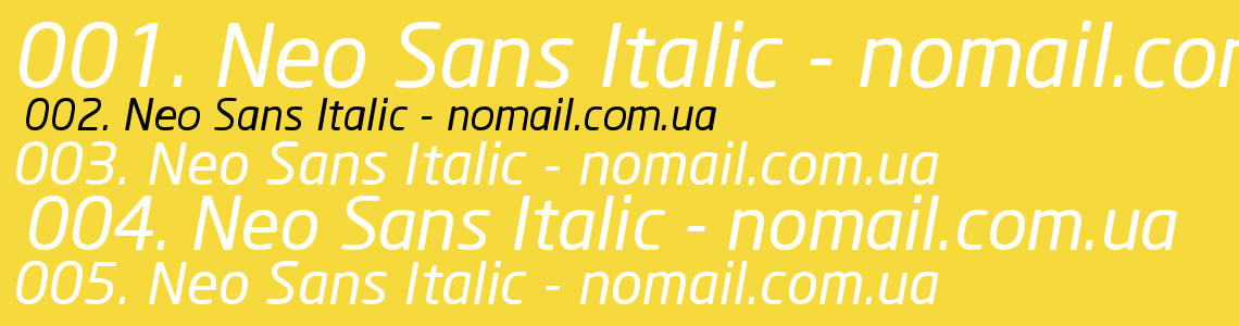 Шрифт Neo Sans Italic