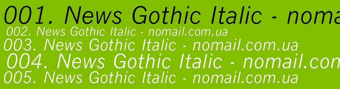 Шрифт News Gothic Italic