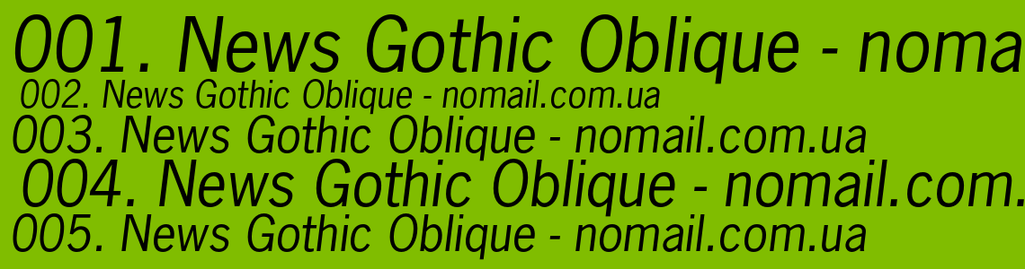 Шрифт News Gothic Oblique