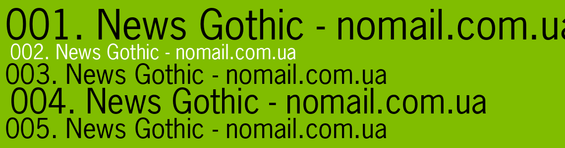 Шрифт News Gothic