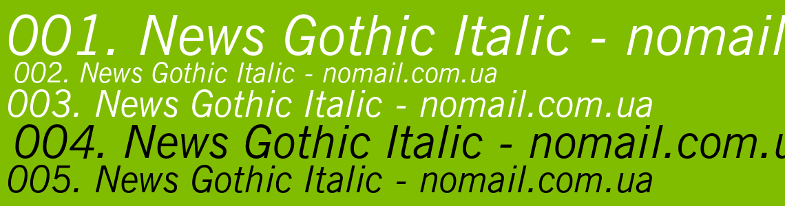 Шрифт News Gothic Italic