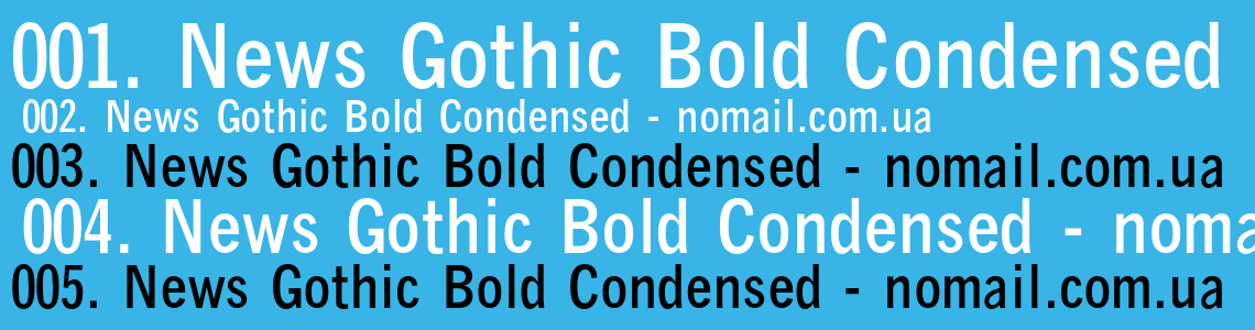 Шрифт News Gothic Bold Condensed