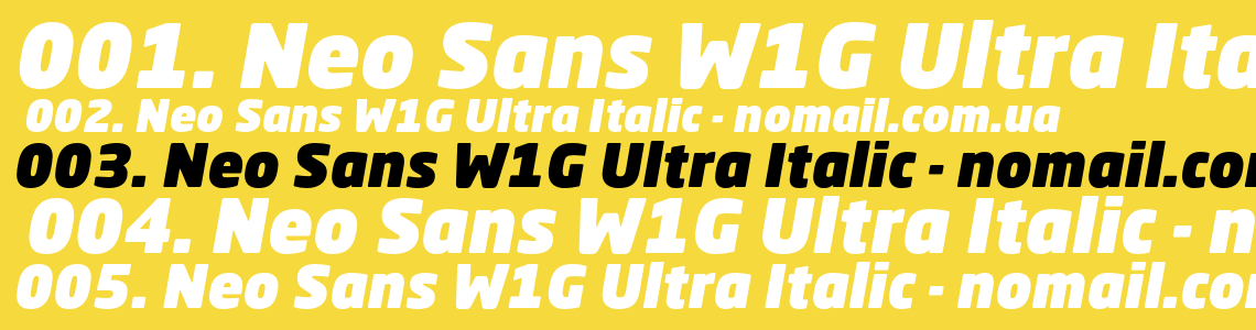 Шрифт Neo Sans W1G Ultra Italic