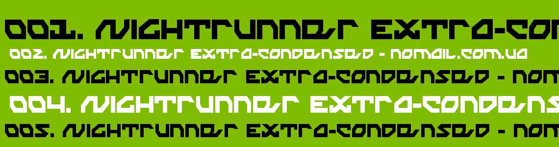 Шрифт Nightrunner Extra-Condensed