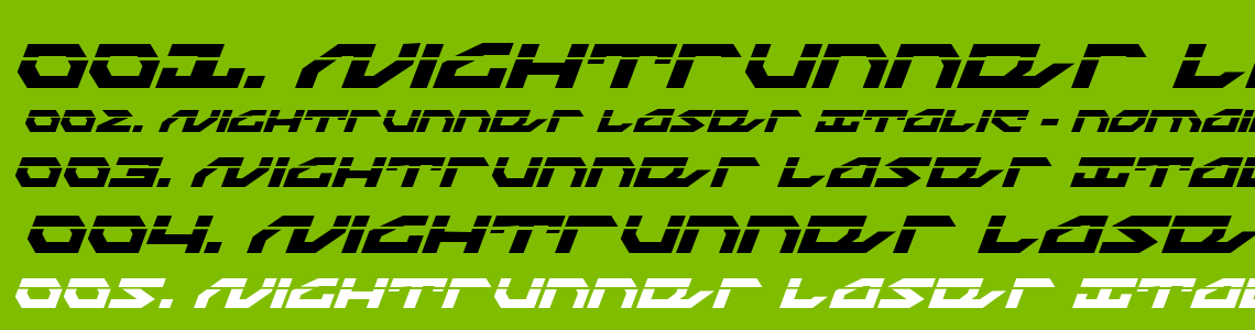 Шрифт Nightrunner Laser Italic