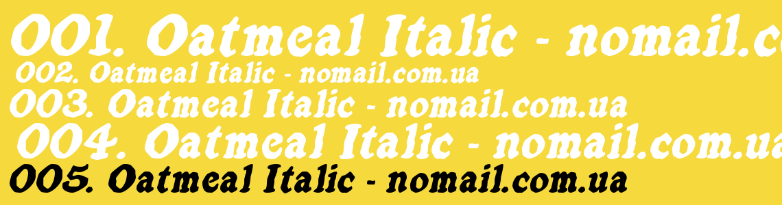 Шрифт Oatmeal Italic