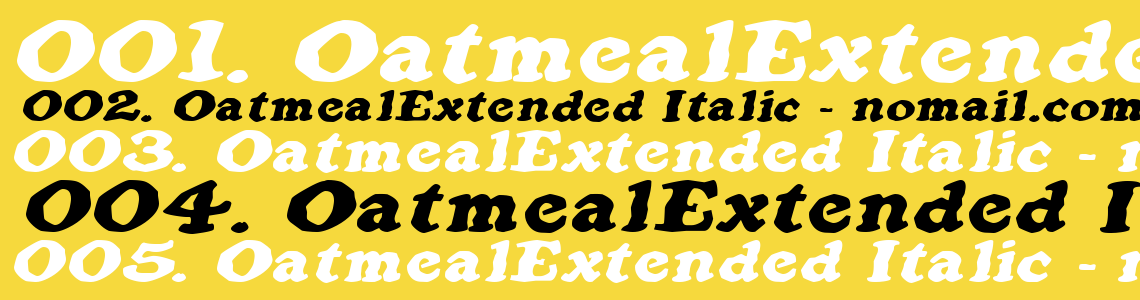 Шрифт OatmealExtended Italic