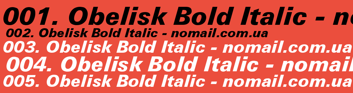 Шрифт Obelisk Bold Italic