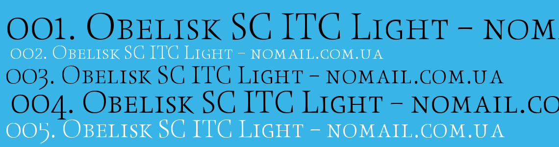 Шрифт Obelisk SC ITC Light