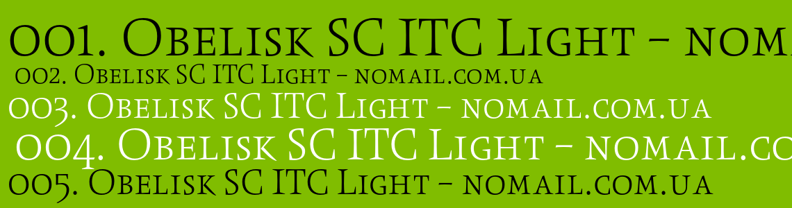 Шрифт Obelisk SC ITC Light