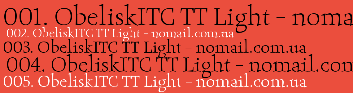 Шрифт ObeliskITC TT Light