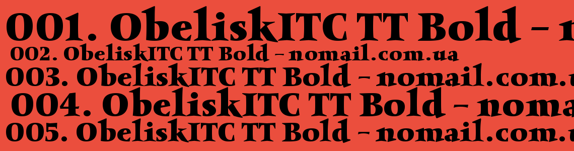 Шрифт ObeliskITC TT Bold