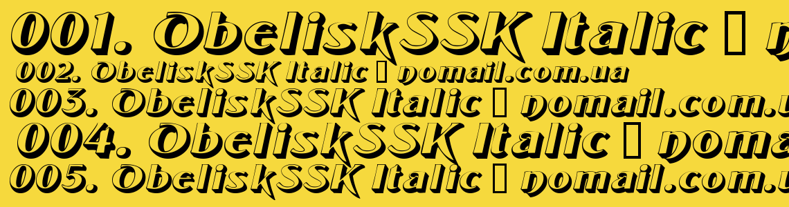 Шрифт ObeliskSSK Italic