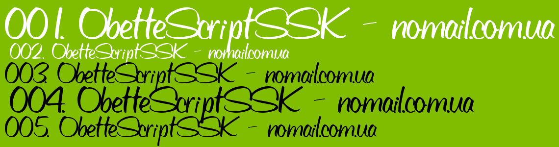 Шрифт ObetteScriptSSK