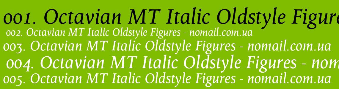 Шрифт Octavian MT Italic Oldstyle Figures