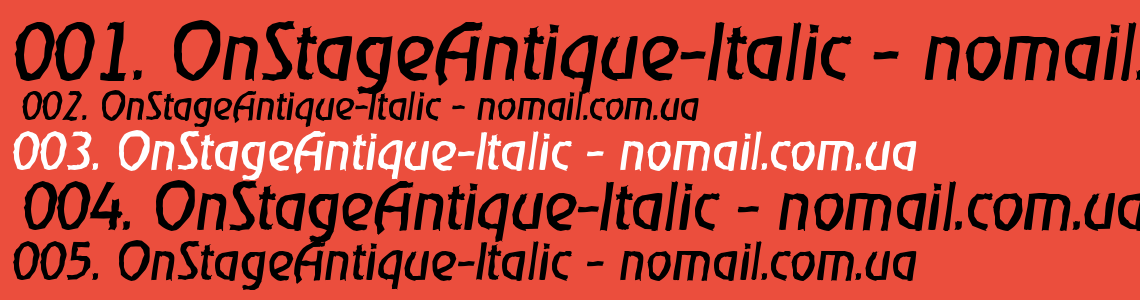 Шрифт OnStageAntique-Italic