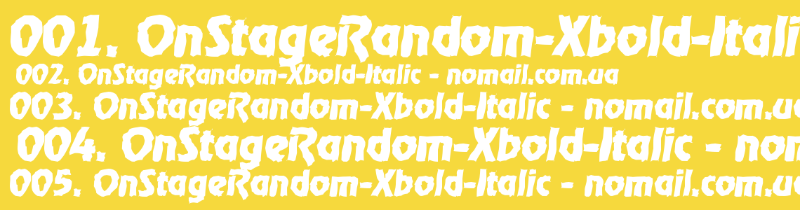 Шрифт OnStageRandom-Xbold-Italic