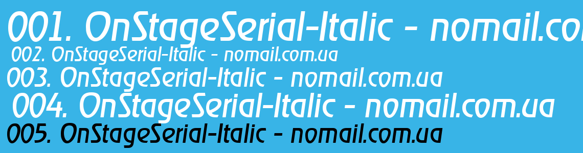 Шрифт OnStageSerial-Italic