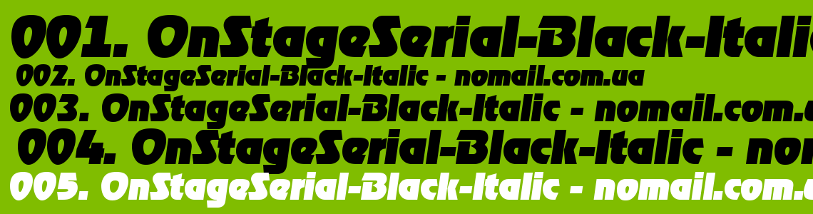 Шрифт OnStageSerial-Black-Italic