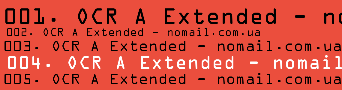 Шрифт OCR A Extended
