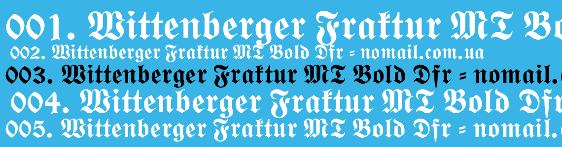 Шрифт Wittenberger Fraktur MT Bold Dfr