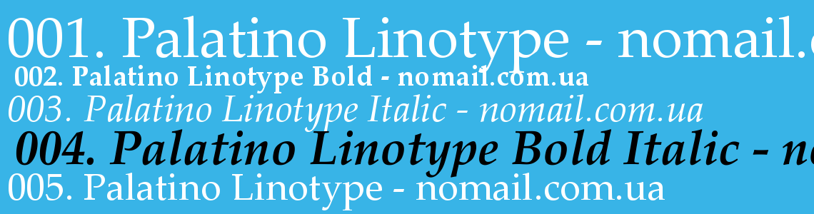 Шрифт Palatino Linotype