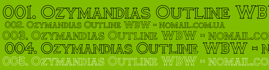 Шрифт Ozymandias Outline WBW